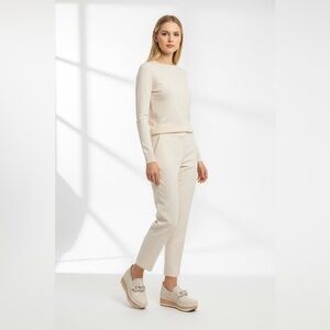 Vanilla Bay Cream Platform Loafers Chunky Chain Slip On Shoes Size 10